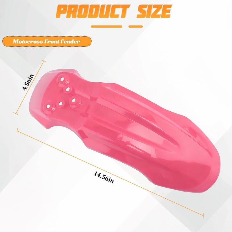 SWPHRT Motorcycle Front Wheel Mudguard, Motorbike Front Fender Protector Parts, Bicycle Number Plate Wheel Mud Guard Accessories, Universal for 125CC Pit PRO Trail Dirt Bike (Pink) - Image 2